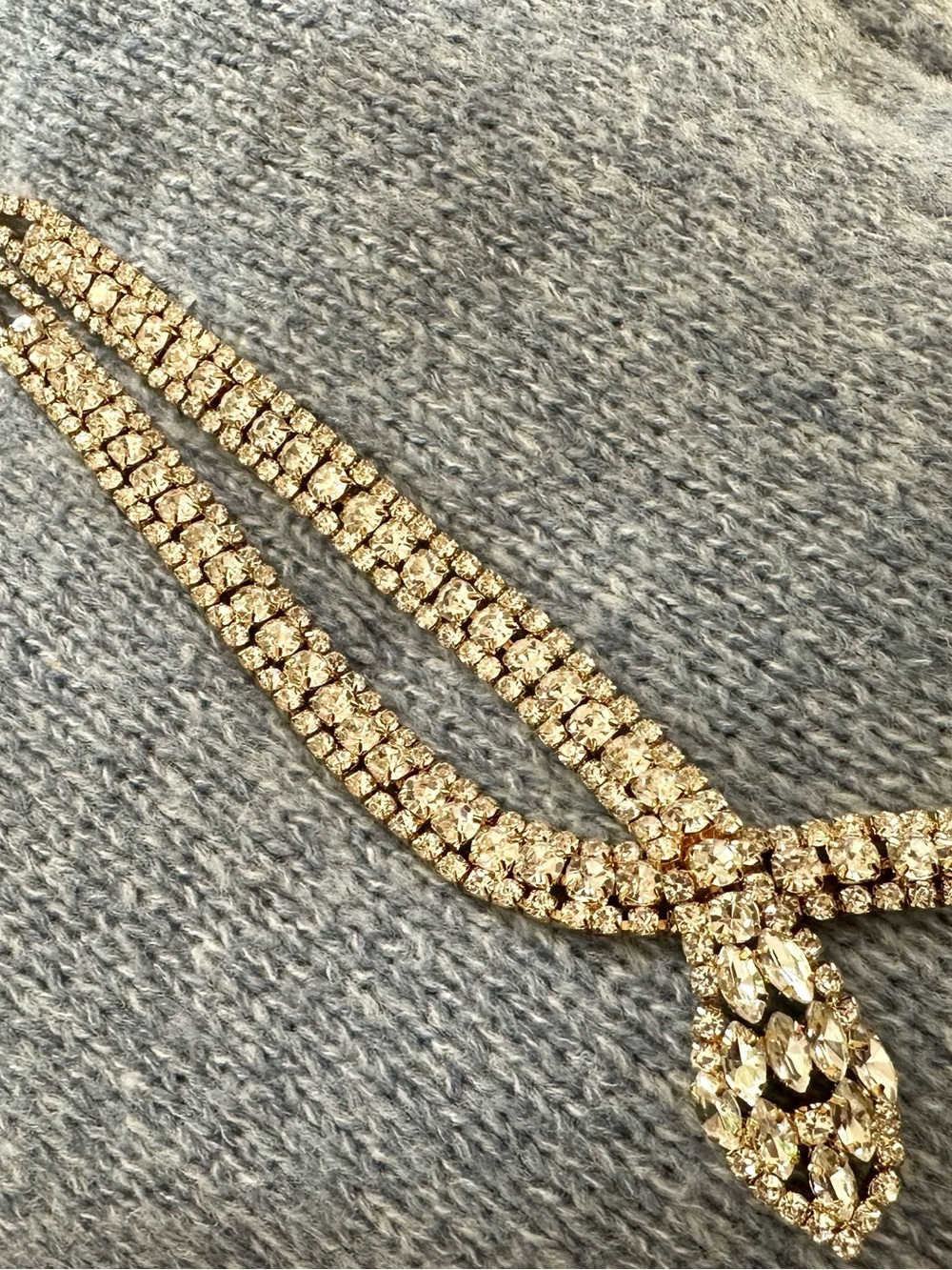 Gold Crystal Snake Tennis Necklace - Women Jewelry